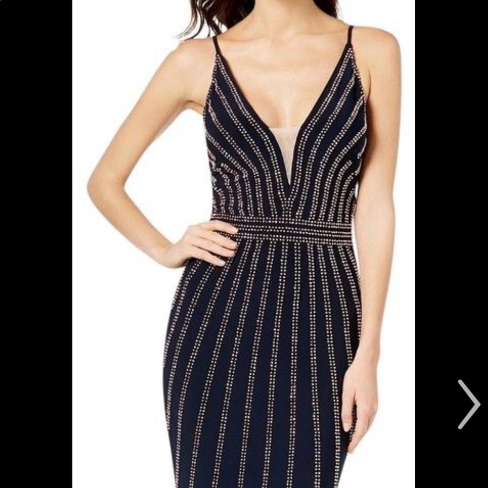 NWT Xscape Rose Gold Beaded Gown